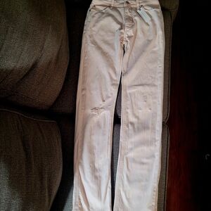 Pilcro and the Letterpress Soft Peach Slim Straight Leg Jeans